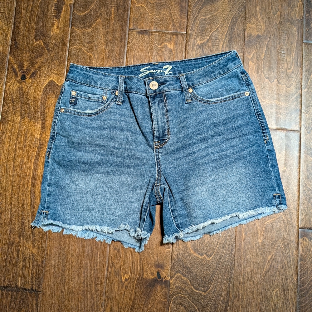 Seven7 Frayed Hem Jean Shorts